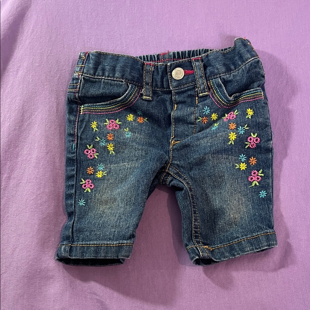 5 for $10 💜 Healthtex Embroidered Denim Shorts Size 12 Months